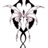 Tribal purple bat-winged butterfly tattoo design
