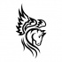Tribal winged horse emblem tattoo design