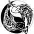 Tribal yin yang fish tattoo design