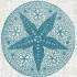Turquoise starfish in ornamented circle tattoo design