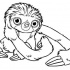 Uncolored baby sloth tattoo design