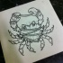 Uncolored ned school crab entwined with rope tattoo design