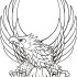 Uncolored open-winged eagle tattoo design