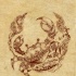 Uncolored ornate dancing crab tattoo design
