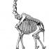 Uncolored walking giraffe skeleton tattoo design