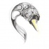 Unique-patterned swan head with yellow beak tattoo design