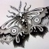 Unique black-and-grey old school moth tattoo design