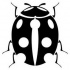 Unique black ladybug with white spots tattoo design