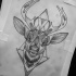 Unique deer head with geometric elements tattoo design