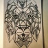 Unique dotwork geometric lion tattoo design