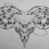Unique grey-ink mechanicak ram tattoo design by Specimen225