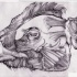 Unusual black-and-white pig head tattoo design