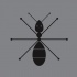 Unusual black geometric style ant tattoo design