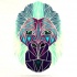 Unusual colorful geometric gorilla muzzle tattoo design