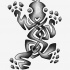 Unusual grey celtic frog tattoo design