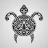 Unusual maori patterned turtle tattoo design