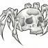 Unusual skull-body spider tattoo design