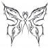 Unusual tribal butterfly tattoo design by Kalia