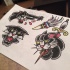 Various old school panther head tattoo designs