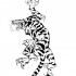Vicious black-and-white climbing tiger tattoo design by Sheyuki D N