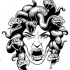 Vicious preto e branco gritando medusa gorgona tatuagem design