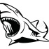 Vicious outline shark tattoo design