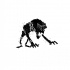 Vicious small black-ink screaming baboon tattoo design