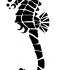 Vicious tribal red-eyed seahorse tattoo design by Death Jester