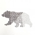 Walking bear with different patterns tattoo design