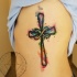 Watercolor cross in side