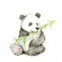 Watercolor panda eating bamboo tattoo design