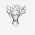 White-eyed deer with tree hornes tattoo design by Sempeternally