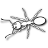 White ant with black contour tattoo design
