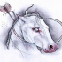 White horse killed with arrow and rope tattoo design