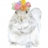 White watercolor squirrel in colored flowered wreath tattoo design