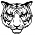 Wild outline tiger muzzle tattoo design