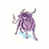 Wildlife proud purple bull tattoo design