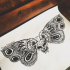 Wondeful grey-pencil moth and ram skull tattoo design by Cliskidoodles