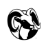 Wonderful black-and-white ram head tattoo design