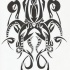 Wonderful black-ink tribal water animal tattoo design by Denierim