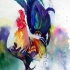 Wonderful calm watercolor rooster tattoo design