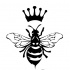 Wonderful full-black queen bee and imperial crown tattoo design