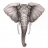 Wonderful grey elephant head tattoo design