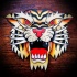 Wonderful old school roaring tiger head tattoo design
