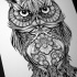Wonderful ornamented owl tattoo design