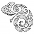 Wonderful polynesian-style chameleon tattoo design
