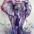 Wonderful purple watercolor elephant tattoo design