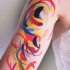 Abstract style beautiful looking shoulder tattoo of various ornaments