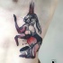 Tatuaje de lado de estilo abstracto psicodélico de conejo de Joanna Swirska
