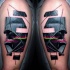 Abstraktstil farbiger Schulter Tattoo des Darth Vaders